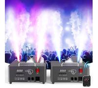 MACHINE À FUMÉE 2000W - JAJALUYA FOG DJ avec 16 LED RVB - Pack de 2 pour Halloween Noël Mariage Soirée Concert