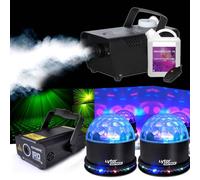 Machine à fumée 400W + Liquide + 2 SUNMAGIC LED RVB + LASER