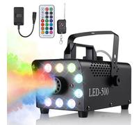 Machine à fumée 500 W avec 10 LED RVB et télécommande sans fil, convient pour les fêtes, l'effet disco DJ, Noël, mariage, spectacles sur scène