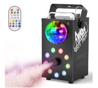 Machine à Fumée 700W JAJALUYA - Avec Effet 9 LED RVB & Boule Disco pour Soirée Halloween Noël
