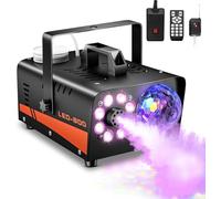 Machine à fumée 900 W avec lumières boule disco, télécommande, 3000 CFM, 13 lumières LED colorées et effet RVB, pour Halloween, Noël, fêtes de mariage et spectacles sur scène (A)