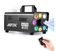 Machine à fumée avec télécommande sans fil & LED lumière couleur activée, facilement transportable et resistante. Idéal pour Halloween, Noël, mariages, spectacles sur scène etc