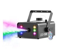 Machine à Fumée de Scène 1500W, Machine à Brouillard 6 RGB LED avec Télécommande Réservoir 1L Projection de Brouillard 5M Cycle Automatique pour Fête Halloween Noël Mariage Club