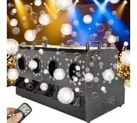 Machine à Fumée et à Bulles, Machine a Bulles 3000W avec Effets RGB LED, Contrôle DMX/Panneau de Contrôle LCD/Télécommande, Convient pour DJ, Halloween, Noël, Fête, Mariage