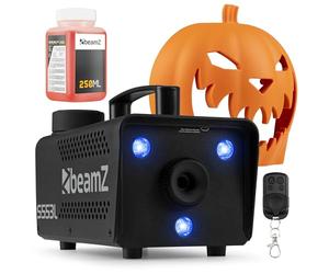 Machine à Fumée Halloween avec Citrouille Animée, Rires Diaboliques et Effets Lumineux - Ambiance Effrayante Halloween pour une Soirée Unique, Exclusivité BeamZ 2024, Liquide Inclus
