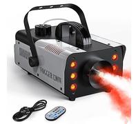 Machine à Fumée, HOLDLAMP 1200W 6 LEDs RGB Machine à Brouillard avec Télécommande sans fil Convient pour les Fêtes, Halloween, Mariages, Scène, Noël