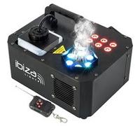 Machine à fumée Ibiza Light SPRAY-COLOR-1000 - à leds RGB, 1000W, 2 groupes indépendants de 6 LED RVB 3-en-1 de 3W chacun