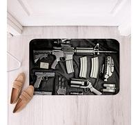 Machine À Fusil De L'Armée Tapis De Bain Absorbant Tapis De Douche Antidérapant Paillasson D'Entree pour Salon Extérieur Baignoire 40X60 Cm