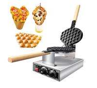 Machine à Gâteau aux Oeufs,Machine à Gaufre,1200W Électrique Burger Gaufrier,Gaufrier Electrique commercial, en acier inoxydable pour la maison/les cafés/les restaurants (Argenté)