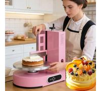 Machine à gâteau électrique 4-12’’/6-12’’, plateau tournant motorisé à vitesse réglable, écran LCD étanche, racleur en acier inox 304, lisseuse professionnelle hauteur max 20 cm Pink-36cm