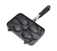 Machine à gâteau en forme de poisson - Plaque à pâtisserie double face 37,5 x 24 x 4 cm, réchaud antiadhésif à 4 cavités | Outil de grille de cuisson en alliage d'aluminium pour la maison, les voyages