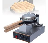 Machine à Gâteaux Aux œufs 1400 W, Gaufrier à Bulles Commercial, Réglable De 50 à 300 ℃/122 à 572 ℉, Minuterie De 0 à 5 Minutes, 2 Casseroles Rotatives à 180° Et Poignées En Bois