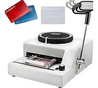 Machine à gaufrer 72 caractères, gaufreuse pour cartes PVC, avec 30 plaques d'identification en aluminium, espacement et profondeur des caractères réglables, positionnement précis
