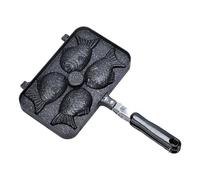 Machine à gaufres, 4 cavités en forme de poisson antiadhésive, pour faire des crêpes et des gâteaux, pour cuisiner à la maison, en voyage et en extérieur, préparer des gâteaux, de la viande et