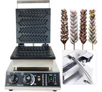 Machine à gaufres à tige de blé avec revêtement antiadhésif, grille de récupération de graisse, machine à gaufrer électrique commerciale à tige de blé 30 x 36 x 24 cm