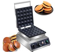 Machine à gaufres commerciale 1750 W, 25 grilles, gaufrier électrique antiadhésif avec temps et température réglables, grande machine à gaufres for restaurant