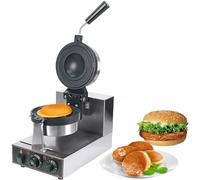 Machine À Gaufres En Fer, Machine À Burger Commerciale, Avec Bac À Miettes En Acier Inoxydable I Plaque Cuisson Rotative À 180 ° I Plaques Cuisson Profondes I Contrôle Température Réglable