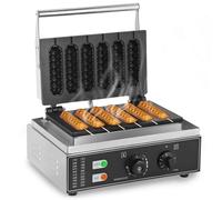 Machine à gaufres for hot-dogs française commerciale, machine à gaufres for hot-dogs électrique antiadhésive 5/6 pièces, cuiseur à muffins français 1550 W avec contrôle de la température(6pcs)