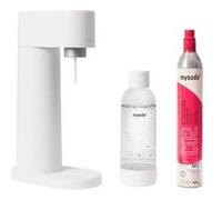 Mysoda Machine à eau pétillante Woody – Composite bois, bouteille PET Quick‑Lock sans BPA, Blanc