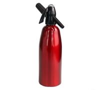 Machine à gazéifier manuelle en aluminium - Machine à eau gazeuse sans électricité pour bouteilles de 1 l - Élégant argent noir (rouge)