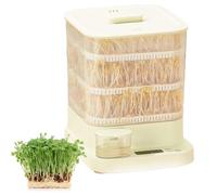 Machine À Germes de Haricots Intelligente, Machine de Culture de Germes de Haricots À 3 Couches, 4 Modes de Saisons Différents, Arrosage À 360 °, Temps D'affichage LED Et Réservoir d'eau de 1,5 L