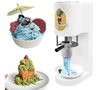 Machine à glace à l'italienne, presse à glace professionnelle pour spaghettis glacés, 4 moules pour former des nouilles, sorbetière électrique avec démarrage instantané, 7,9 gal/h pour glaciers White