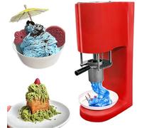 Machine à glace à l'italienne, presse à glace professionnelle pour spaghettis glacés, 4 moules pour former des nouilles, sorbetière électrique avec démarrage instantané, 7,9 gal/h pour glaciers Red