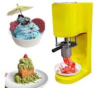 Machine à glace à l'italienne, presse à glace professionnelle pour spaghettis glacés, 4 moules pour former des nouilles, sorbetière électrique avec démarrage instantané, 7,9 gal/h pour glaciers Yellow