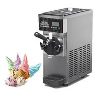 Machine à Glace à L'Italienne Professionnelle De Comptoir Avec Nettoyage Automatique 450 W,Mono-Parfum Capacité De 4 à 5 Kg/H, Dureté RéGlable Et éCran Lcd Pour La Maison Et Les Restaurants(Gray)