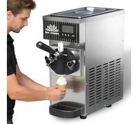 Machine à Glace à L'Italienne Professionnelle Mono-Parfum 450w, Avec Affichage Led,Capacité De 4 à 5 Kg/H,ModèLe De Comptoir Avec Nettoyage Automatique Pour Glaces à L'Italienne Et Gelatos(White)