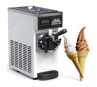 Machine à glace à l'italienne, sorbetière de comptoir, rendement de 4 à 5 kg/h, avec pré-refroidissement, nettoyage automatique, écran LCD, machine à glace à l'italienne mono-parfum, crème(Silver)