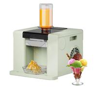 Machine à Glace Automatique en Flocons de Neige, Machine à Glace Pilée avec Baril de 750ml et Plateau de Réception, 60 kg/24 H, Broyeur à Glace électrique en Acier Inoxydable pour Fêtes Green