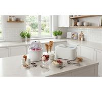Clatronic Machine à glace / Sorbetière ICM3799 2en1 1 L Écran LCD Blanc