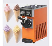 Machine à glace commerciale, avec écran LCD, fonction de pré-refroidissement et nettoyage automatique - Machine à glace à l'italienne de 4 à 5 L/h, idéale pour restaurants et snack-bars Orange