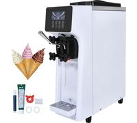 Machine à glace commerciale, capacité 10 L/h, 900 W, machine à glace molle à un seul parfum, sur le plan de travail, avec entonnoir de 4 L, cylindre de 1,6 L, écran LCD, pré-refroidissement