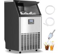 Machine à glace commerciale VEVOR, 150 lbs/24 heures, 45 glaçons en 15 minutes, grande capacité de stockage de 33 lbs, convient pour les bars, bureaux, restaurants