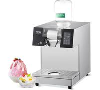 Machine à glace commerciale VEVOR, 240 kg/24 heures, acier inoxydable, machine électrique à faire des cônes de neige, système de refroidissement par liquide avec écran LCD tactile