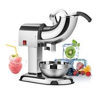 Machine à Glace Concassée Électrique 350W, Machine à Râper la Glace Double Lame en Acier Inoxydable, Machine à Glace Pilée 100kg/H pour Restaurants et Snacks,220V