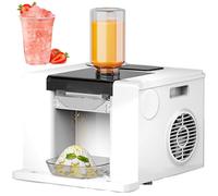Machine à Glace en Flocons 280W, Machine à Glaçons Pro, 60kg/J, à Air | Machine à Glace Neige, Remplissage Max 750ml, Réserve 0,75kg, Eau Manuelle/Seau/Réservoir, Commande Tactile(white)