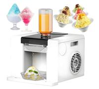 Machine à glace en flocons automatique, broyeur électrique pour cônes de neige et smoothies, capacité 60 kg/jour, refroidissement par air - Idéal pour Food Trucks, restaurants, salons de thé White