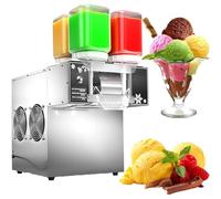 Machine à Glace Flocon Neige Automatique à 4 Bacs, 120-180 kg/Jour Acier Inoxydable, Tambour Réfrigération 90mm, Refroidissement par Air, pour Smoothie, Lait, Crème Glacée, Café,750W