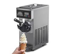 Machine à Glace Italienne Comptoir,Machine à Glace Italienne Professionnelle, 4 à 5 Kg/H, Avec Pré-Refroidissement,Nettoyage Automatique Et écran Lcd,Grey