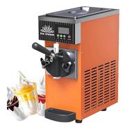 Machine À Glace Italienne De Comptoir En Acier Inoxydable - Puissance 450/750W, Capacité 2.5L/3.5L, Pré-refroidissement, Nettoyage Auto, Machine A Granité, Sorbetière(Orange,750W)