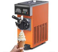 Machine à Glace Italienne,Machine Glace Italienne Comptoir,Rendement 4-5kg/H,Ice Cream Maker Maison,Avec Réservoir 2,5 L & Cylindre 1 L,Avec Pré-Refroidissement écran Lcd,Orange-ZB-BQL68