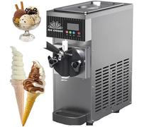 Machine à Glace Italienne Professionnelle,Machine à Glace Italienne Comptoir,avec Pré-Refroidissement,Nettoyage Automatique Et écran LCD,pour Restaurants Et Pâtisseries,gray