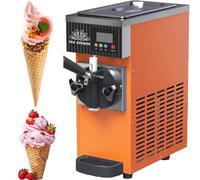Machine à Glace Italienne Professionnelle,Machine à Glace Italienne Comptoir,Rendement 4-5kg /H,Machine Glace Italienne Comptoir,Pré-Refroidissement,pour Restaurants Et Pâtisseries,orange