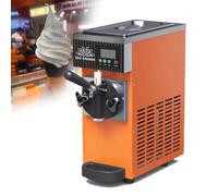 Machine à Glace Italienne, Rendement 4-8 Kg/H, 450 W/750 W, Machine à Glace Commerciale Avec Distributeur à Trémie 3,5 L, Nettoyage Automatique, Pré-Refroidissement,Orange-750W