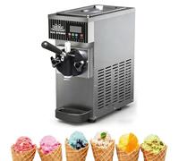 Machine à Glace Molle avec Réservoir de 2,5L, Commerciale Mécanique à Glace avec Réglages de Dureté Ajustables, Nettoyage Automatique, Rendement de 80-100 Blocs/Heure pour Dessert(Gray)