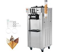 Machine à glace molle commerciale, 21-31 l/h, rendement 3 parfums