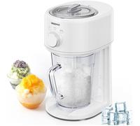 Machine à glace pilée et granités électrique - Capacité de stockage importante épaisseur de glace réglable - Modèle portable blanc